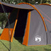 Tunnel Tent 4-Person met dak Grijs en Oranje 740 x 370 x 220 cm