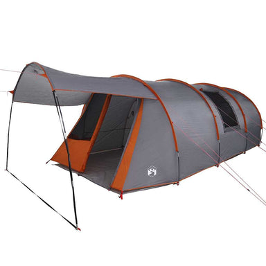 Tunnel Tent 4-Person met dak Grijs en Oranje 740 x 370 x 220 cm