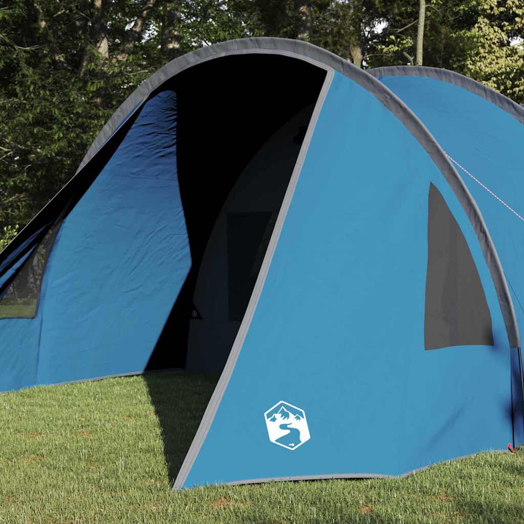Tunnel Tent 4-Person met dak Blauw en Grijs 778 x 356 x 210 cm