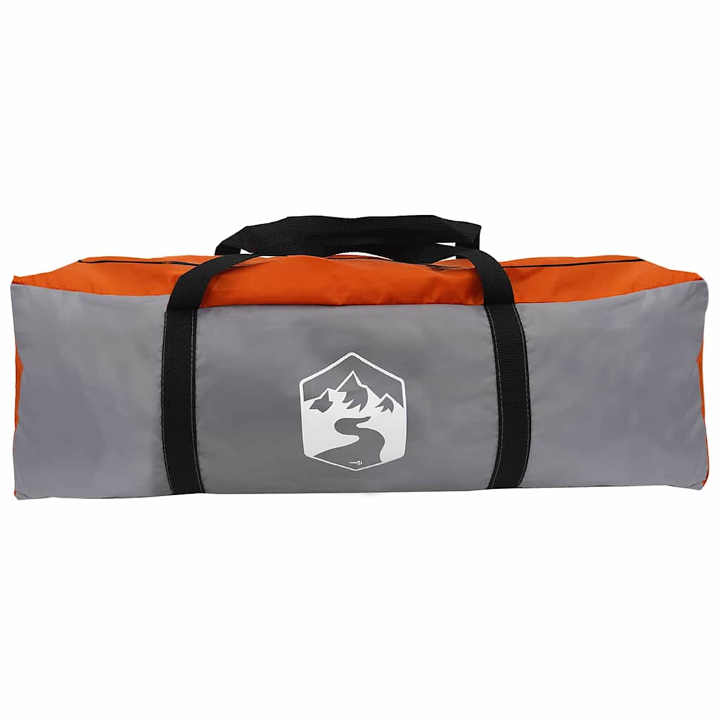 Tunnel Tent 4-Person met dak Grijs en Oranje 778 x 356 x 210 cm