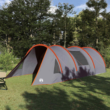 Tunnel Tent 4-Person met dak Grijs en Oranje 778 x 356 x 210 cm