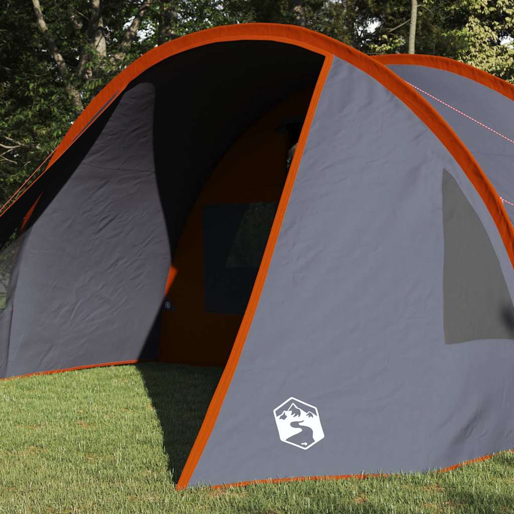 Tunnel Tent 5-Person met dak Grijs en Oranje 805 x 405 x 211 cm