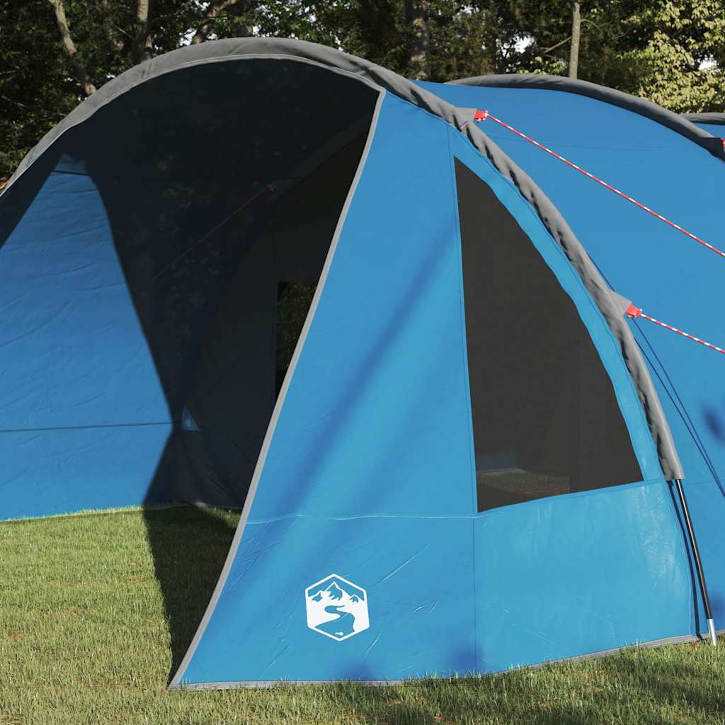 Tunnel Tent 6-Persoon met dak Blauw en Grijs 890 x 470 x 220 cm