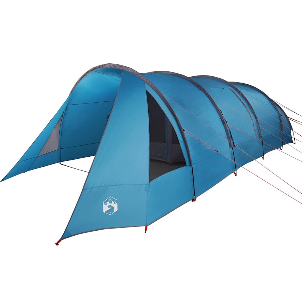 Tunnel Tent 6-Persoon met dak Blauw en Grijs 890 x 470 x 220 cm