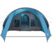 Tunnel Tent 6-Persoon met dak Blauw en Grijs 890 x 470 x 220 cm