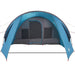 Tunnel Tent 6-Persoon met dak Blauw en Grijs 890 x 470 x 220 cm