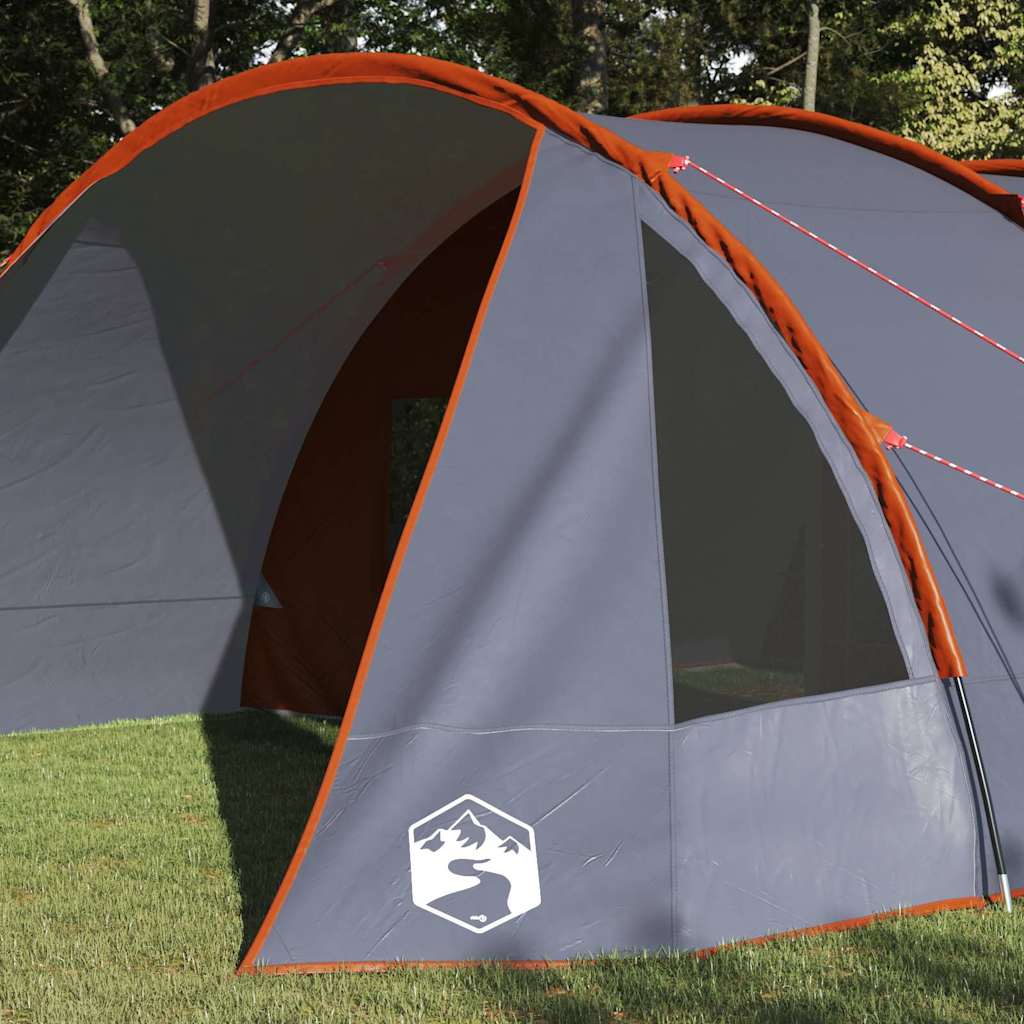 Tunnel Tent 6-Persoon Grijs en Oranje 890 x 470 x 220 cm