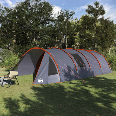 Tunnel Tent 6-Persoon Grijs en Oranje 890 x 470 x 220 cm