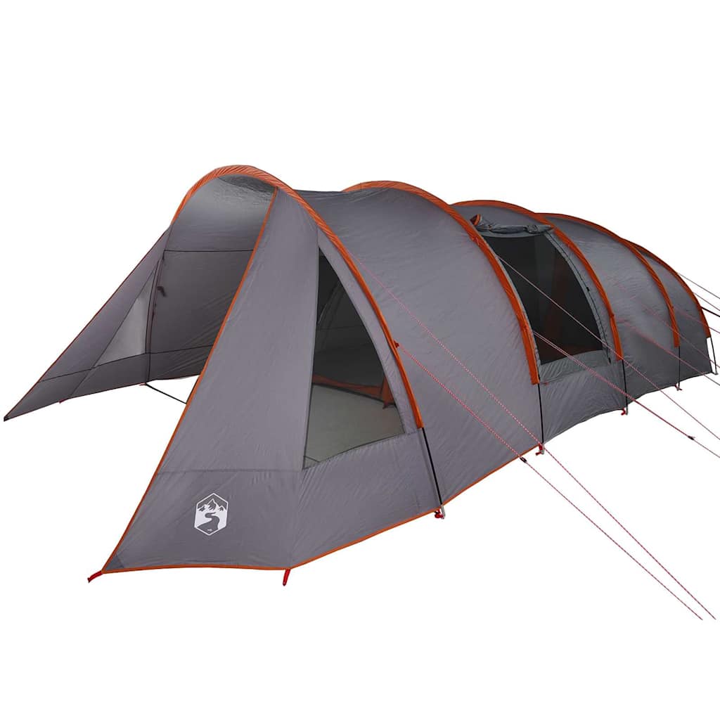 Tunnel Tent 6-Persoon Grijs en Oranje 890 x 470 x 220 cm
