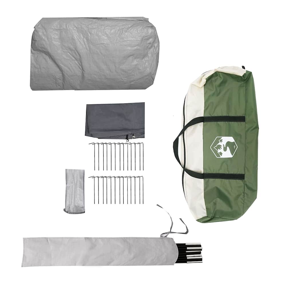 Tunnel Tent 6-Persoon met dak Groen en Wit 700 x 590 x 215 cm