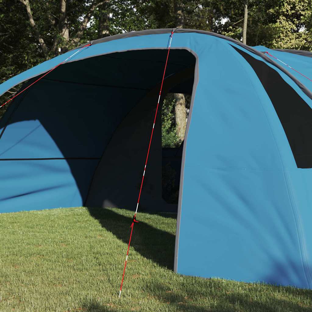 Tunnel Tent 6-Persoon met dak Blauw en Grijs 700 x 590 x 215 cm