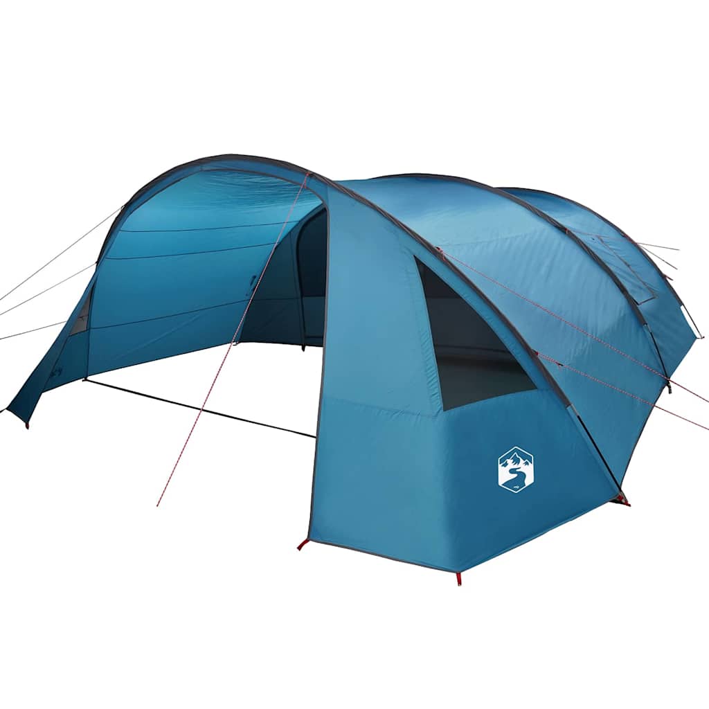 Tunnel Tent 6-Persoon met dak Blauw en Grijs 700 x 590 x 215 cm