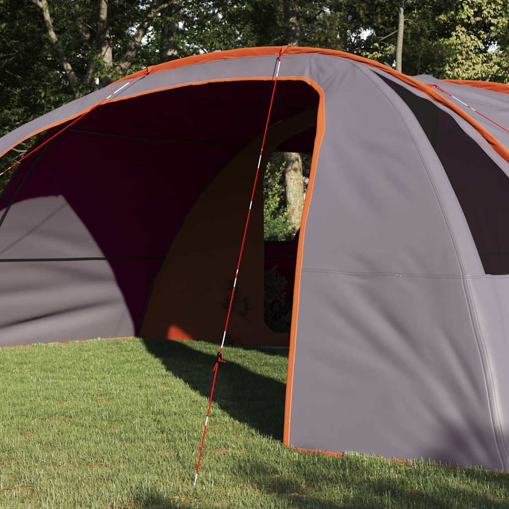 Tunnel Tent 6-Persoon Grijs en Oranje 700 x 590 x 215 cm