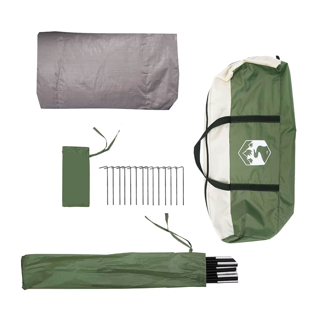 Tunnel Tent 3-Person met dak Groen en Wit 328 x 228 x 115 cm
