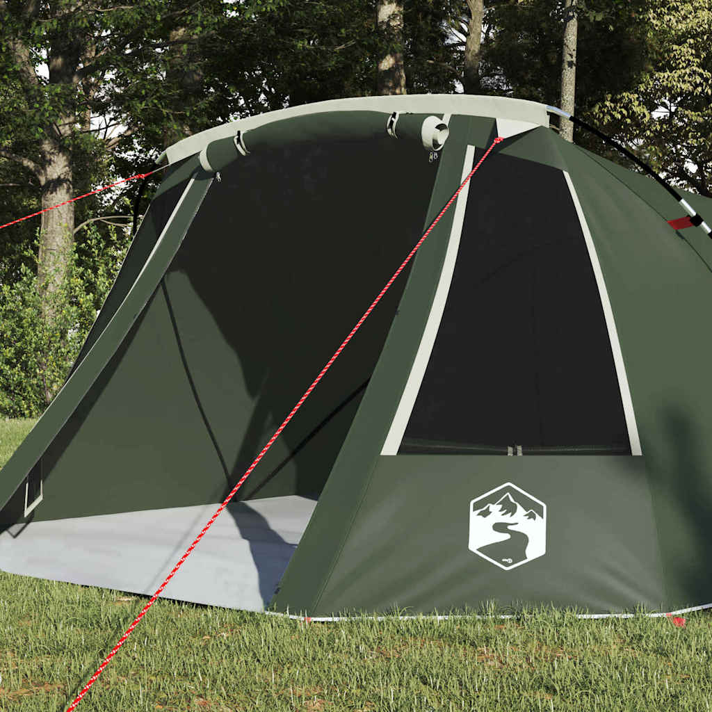 Tunnel Tent 3-Person met dak Groen en Wit 328 x 228 x 115 cm