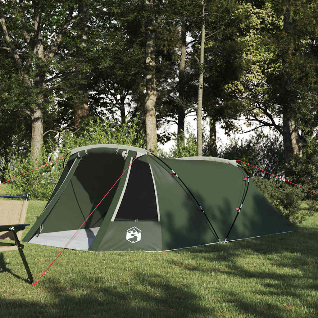 Tunnel Tent 3-Person met dak Groen en Wit 328 x 228 x 115 cm