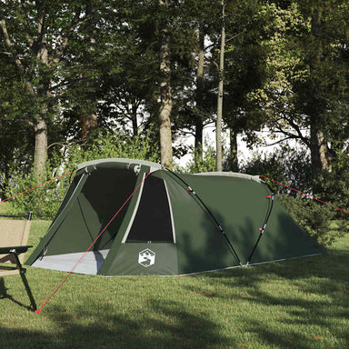 Tunnel Tent 3-Person met dak Groen en Wit 328 x 228 x 115 cm