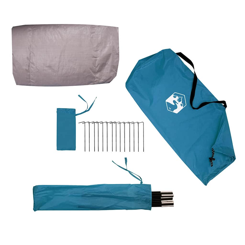 Tunnel Tent 3-Person met dak Blauw en Grijs 328 x 228 x 115 cm