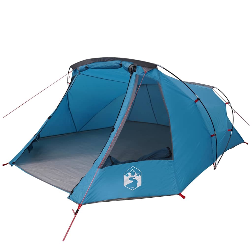 Tunnel Tent 3-Person met dak Blauw en Grijs 328 x 228 x 115 cm