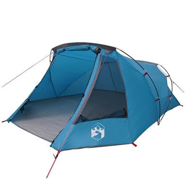 Tunnel Tent 3-Person met dak Blauw en Grijs 328 x 228 x 115 cm