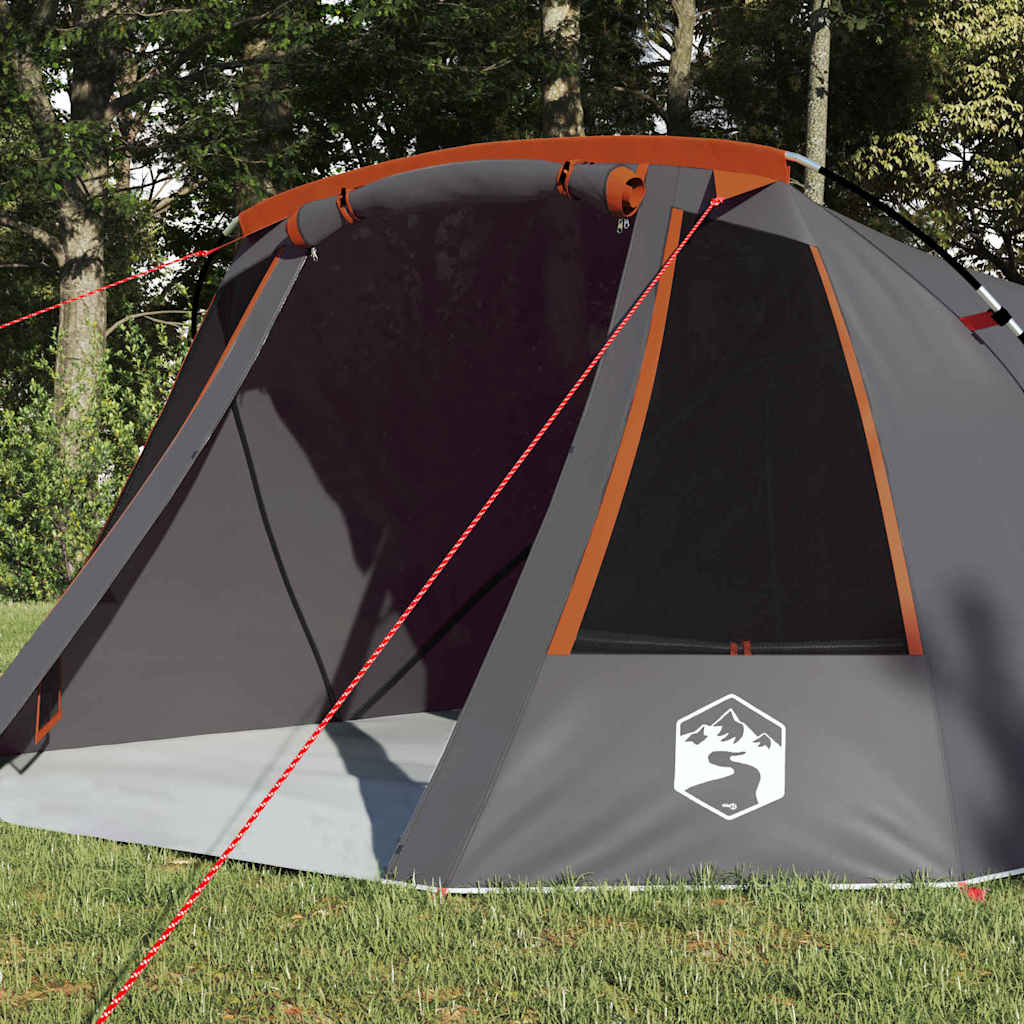 Tunnel Tent 3-Person met dak Grijs en Oranje 328 x 228 x 115 cm