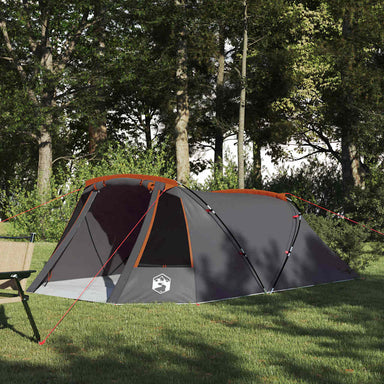 Tunnel Tent 3-Person met dak Grijs en Oranje 328 x 228 x 115 cm