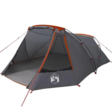 Tunnel Tent 3-Person met dak Grijs en Oranje 328 x 228 x 115 cm