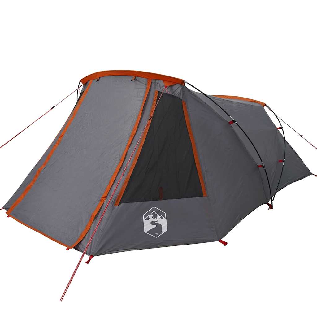 Tunnel Tent 3-Person met dak Grijs en Oranje 328 x 228 x 115 cm