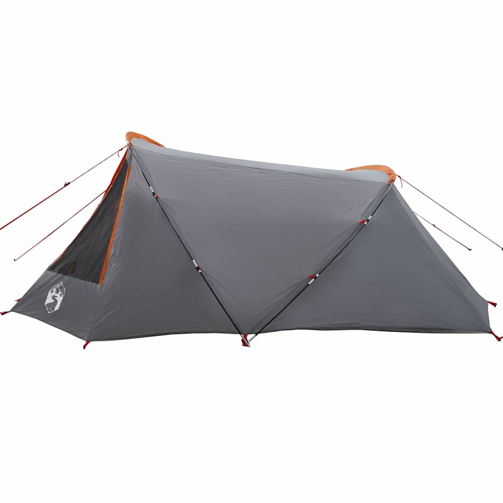 Tunnel Tent 3-Person met dak Grijs en Oranje 328 x 228 x 115 cm