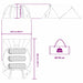 Tunnel Tent 3-Person met dak Grijs en Oranje 328 x 228 x 115 cm
