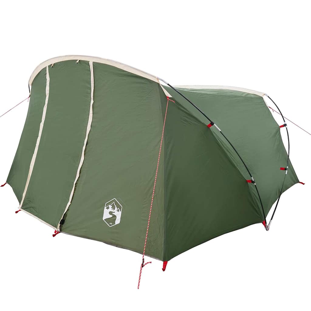 Tunnel Tent 4-Person met dak Groen en Wit 318 x 275 x 140 cm