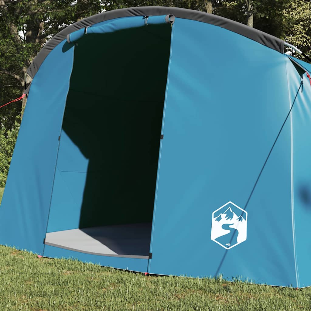 Tunnel Tent 4-Person met dak Blauw en Grijs 318 x 275 x 140 cm