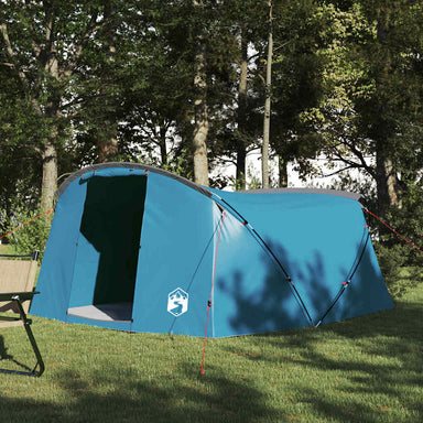 Tunnel Tent 4-Person met dak Blauw en Grijs 318 x 275 x 140 cm