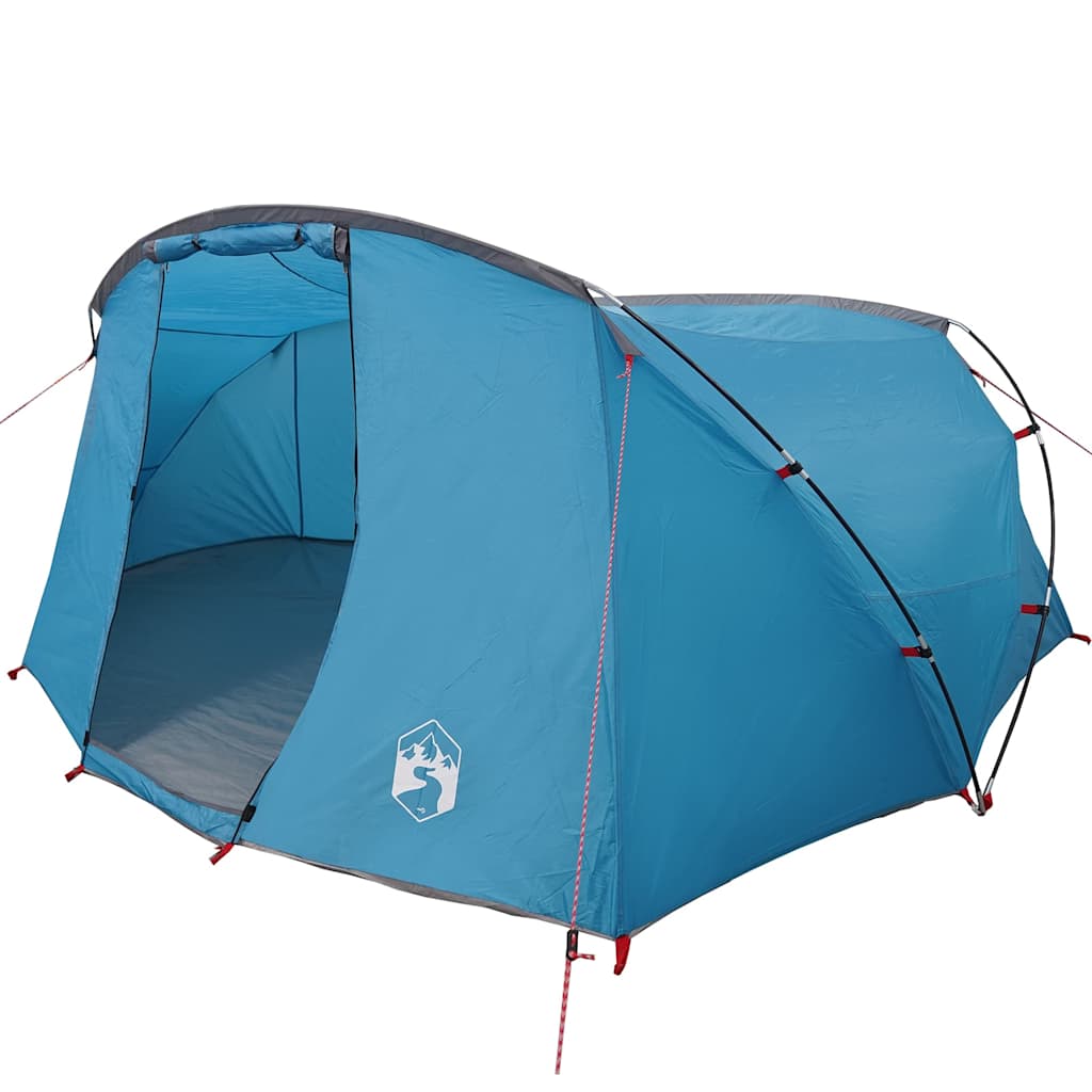 Tunnel Tent 4-Person met dak Blauw en Grijs 318 x 275 x 140 cm