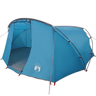 Tunnel Tent 4-Person met dak Blauw en Grijs 318 x 275 x 140 cm