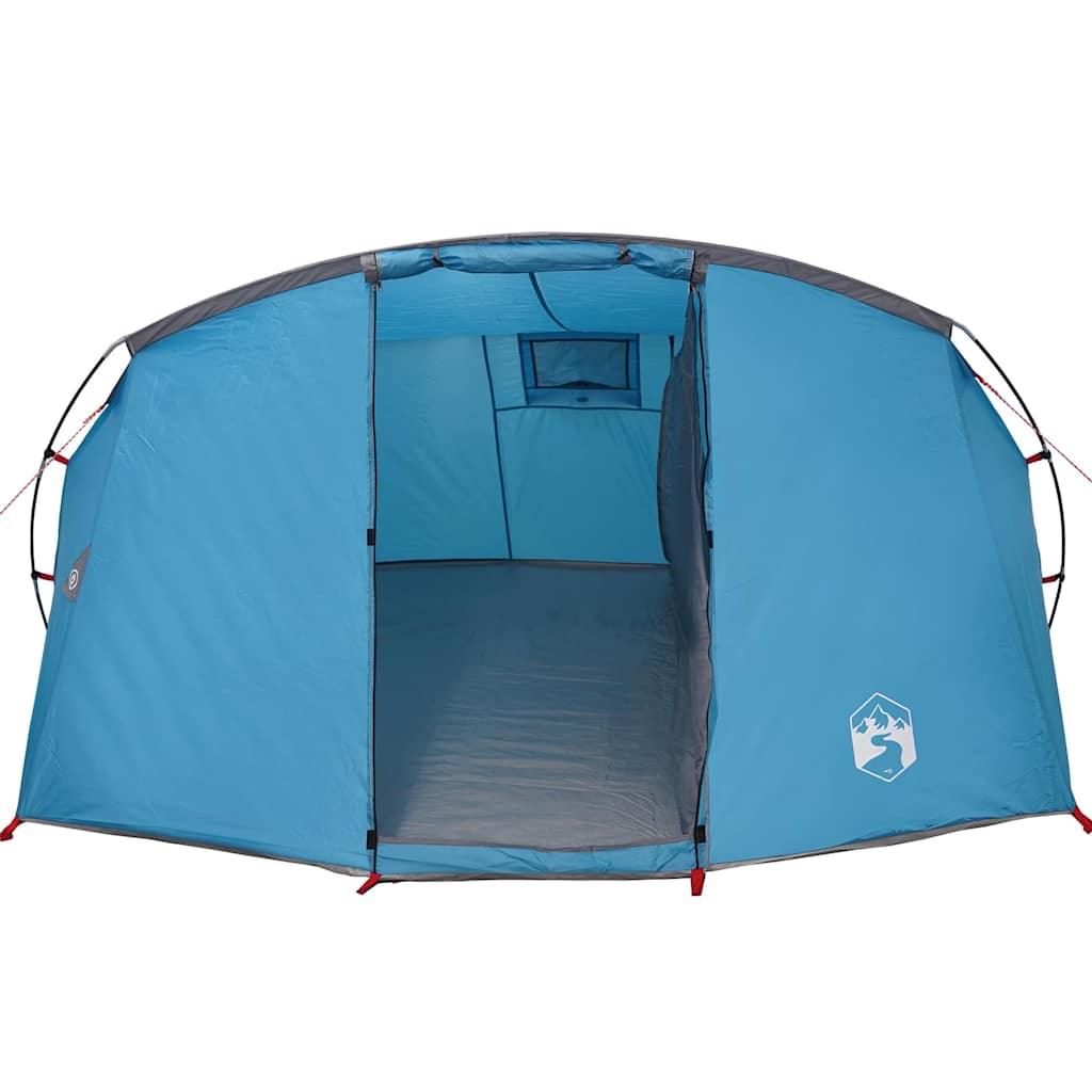 Tunnel Tent 4-Person met dak Blauw en Grijs 318 x 275 x 140 cm