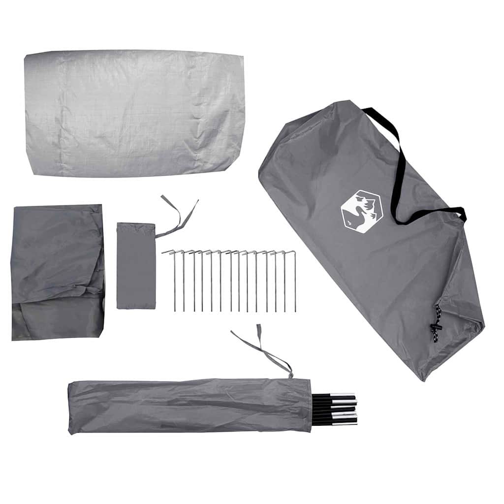 Tunnel Tent 4-Person met dak Grijs en Oranje 318 x 275 x 140 cm