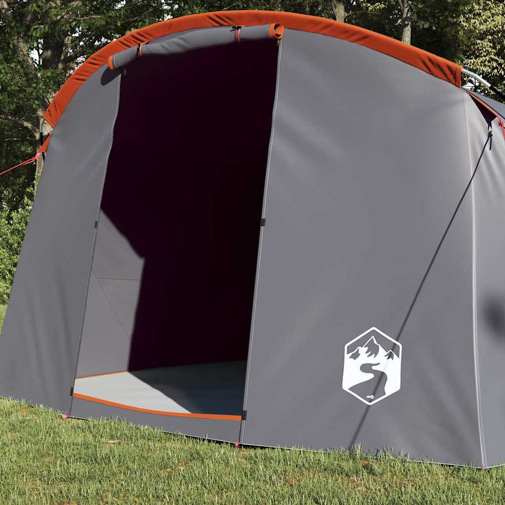 Tunnel Tent 4-Person met dak Grijs en Oranje 318 x 275 x 140 cm