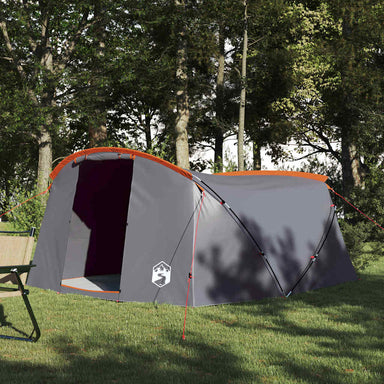 Tunnel Tent 4-Person met dak Grijs en Oranje 318 x 275 x 140 cm