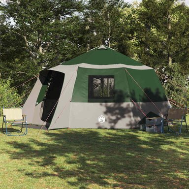 Cabin Tent 12-Person met dak Groen en Grijs 500 x 500 x 294 cm