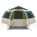 Cabin Tent 12-Person met dak Groen en Grijs 500 x 500 x 294 cm