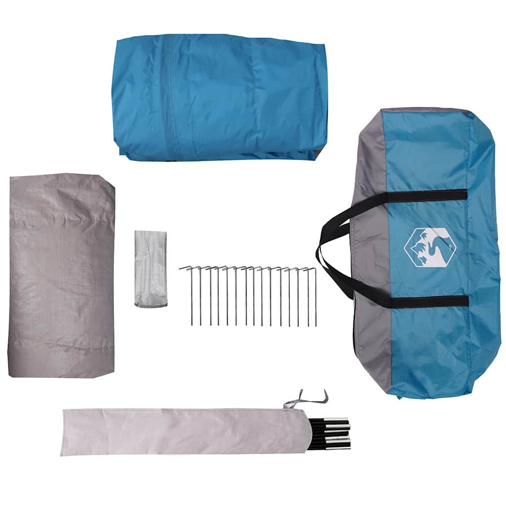 Cabin Tent 12-Person met dak Blauw en Grijs 500 x 500 x 294 cm