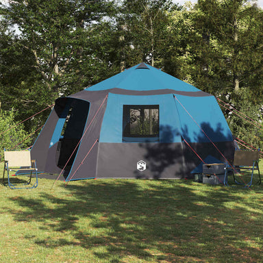 Cabin Tent 12-Person met dak Blauw en Grijs 500 x 500 x 294 cm