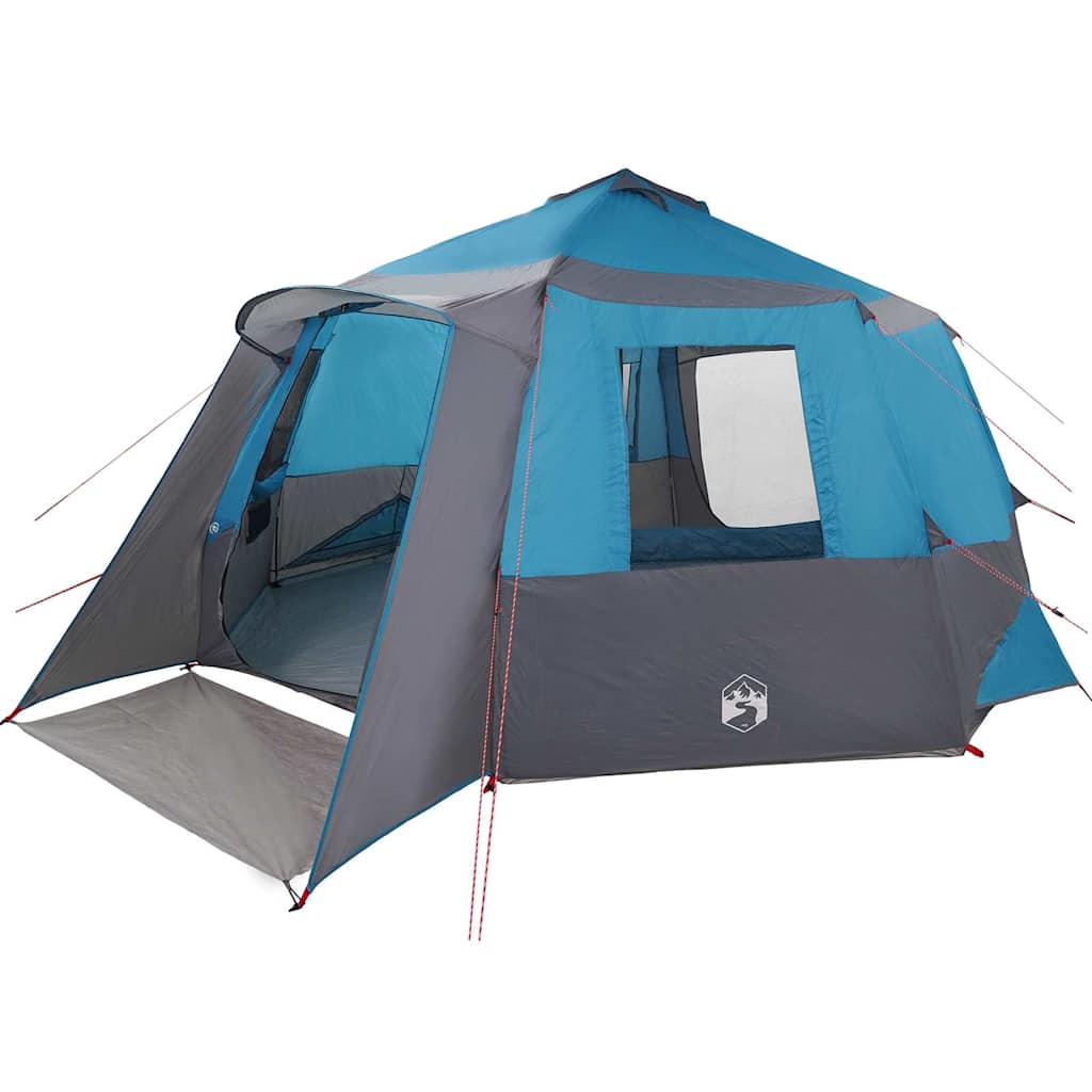 Cabin Tent 12-Person met dak Blauw en Grijs 500 x 500 x 294 cm