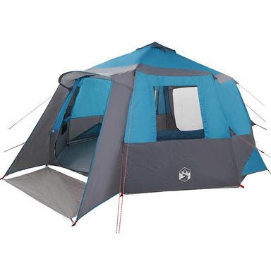 Cabin Tent 12-Person met dak Blauw en Grijs 500 x 500 x 294 cm