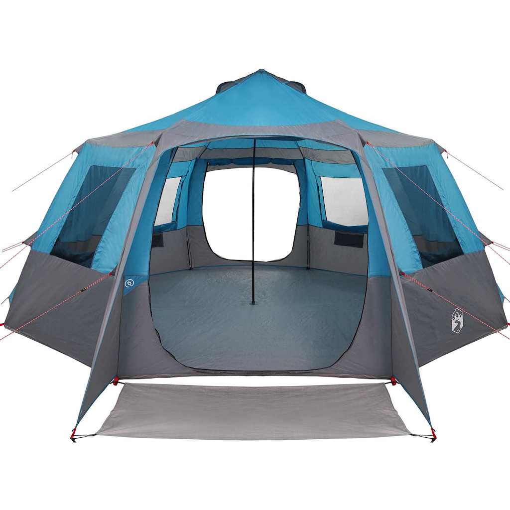 Cabin Tent 12-Person met dak Blauw en Grijs 500 x 500 x 294 cm