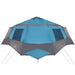 Cabin Tent 12-Person met dak Blauw en Grijs 500 x 500 x 294 cm