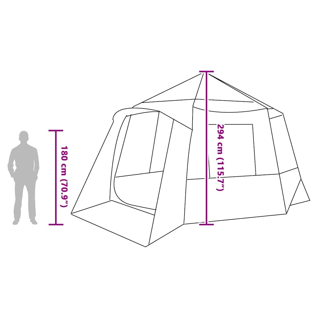 Cabin Tent 12-Person met dak Blauw en Grijs 500 x 500 x 294 cm