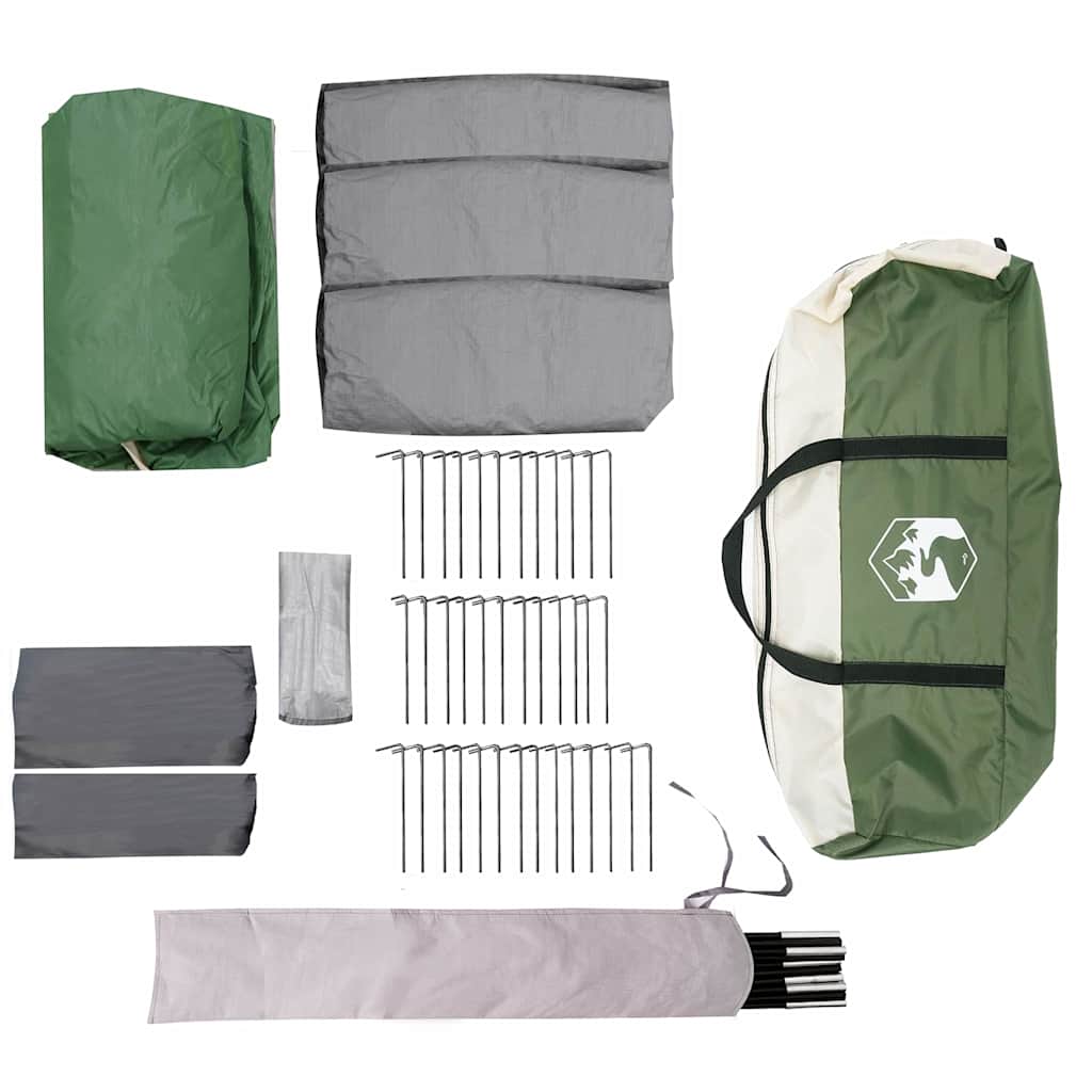 Familietent voor 12 Personen Groen en Wit 760 x 645 x 230 cm