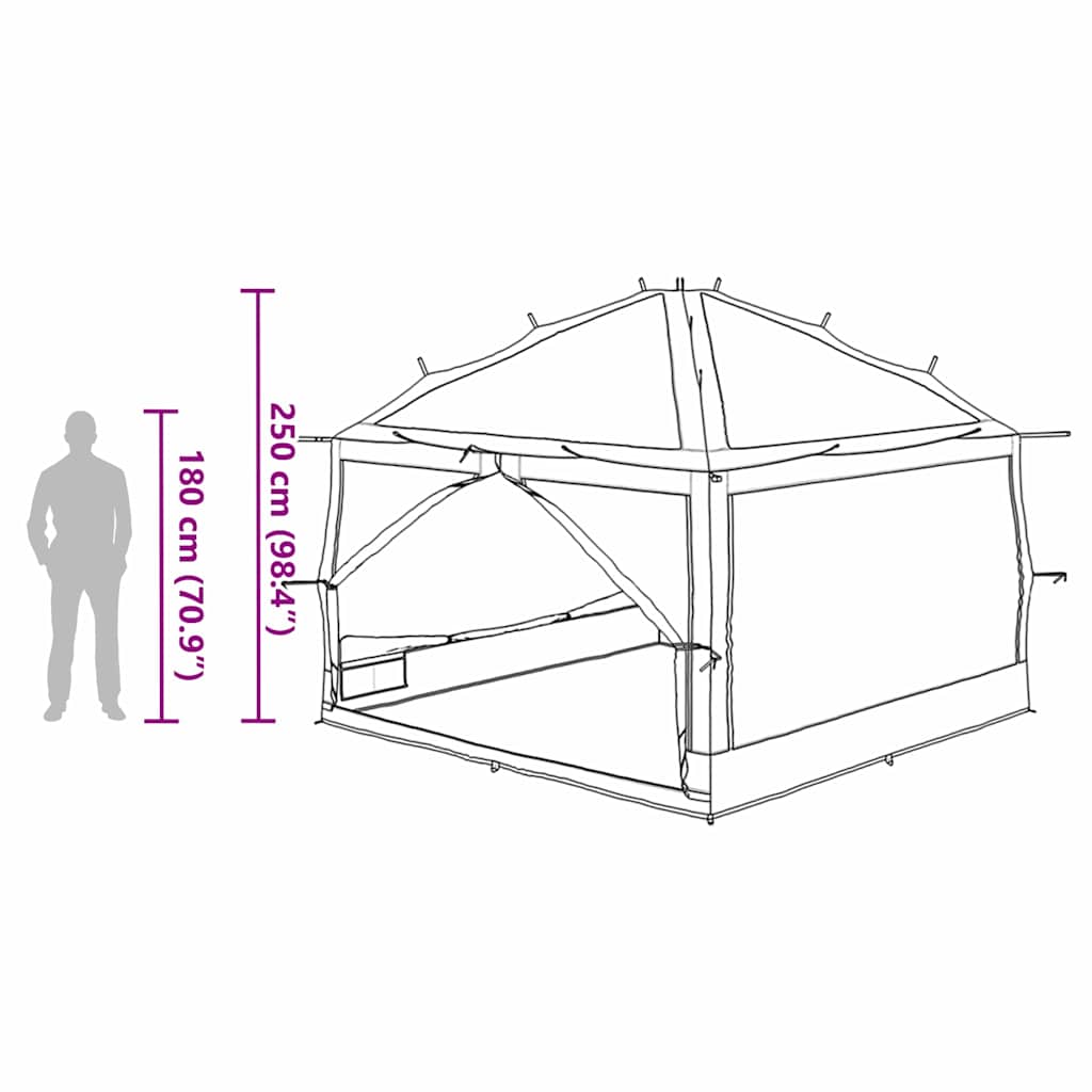 Binnen tent voor 7 Personen 7-persoons Grijs en Oranje